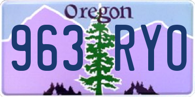 OR license plate 963RYO