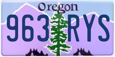 OR license plate 963RYS