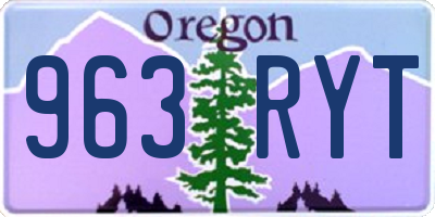 OR license plate 963RYT