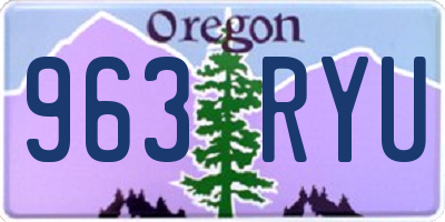 OR license plate 963RYU