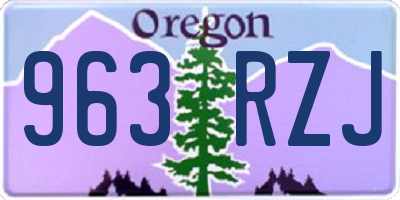 OR license plate 963RZJ