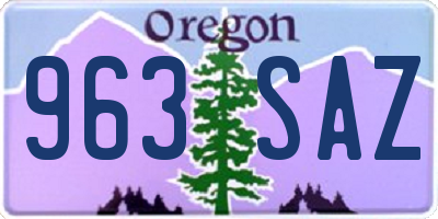 OR license plate 963SAZ