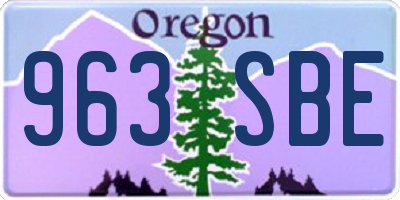 OR license plate 963SBE