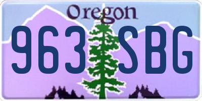 OR license plate 963SBG
