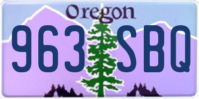 OR license plate 963SBQ