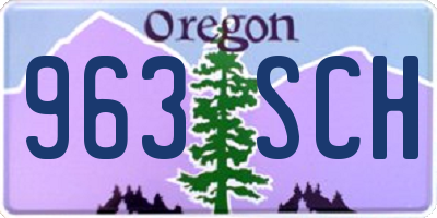 OR license plate 963SCH