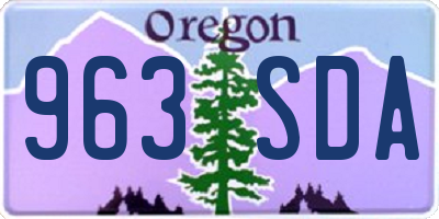 OR license plate 963SDA
