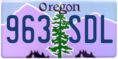 OR license plate 963SDL