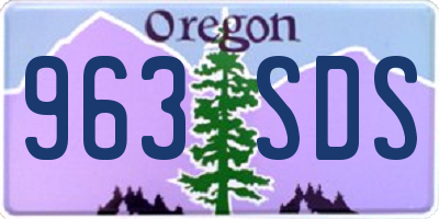 OR license plate 963SDS