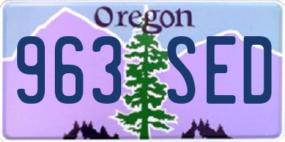 OR license plate 963SED
