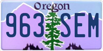 OR license plate 963SEM