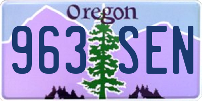 OR license plate 963SEN