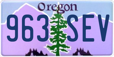 OR license plate 963SEV