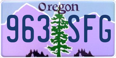 OR license plate 963SFG