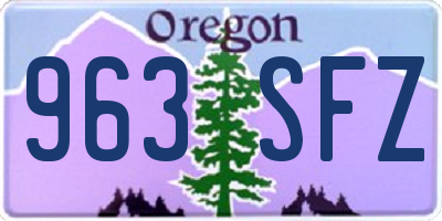 OR license plate 963SFZ