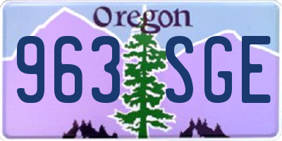 OR license plate 963SGE