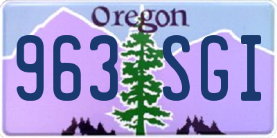 OR license plate 963SGI
