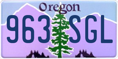 OR license plate 963SGL
