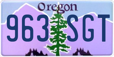 OR license plate 963SGT