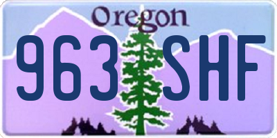 OR license plate 963SHF