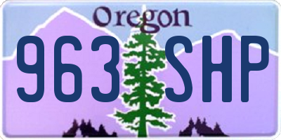 OR license plate 963SHP