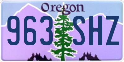 OR license plate 963SHZ