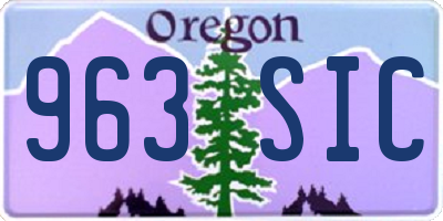 OR license plate 963SIC