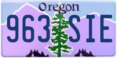 OR license plate 963SIE