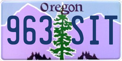 OR license plate 963SIT