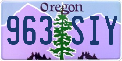OR license plate 963SIY