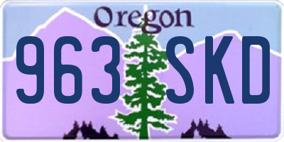 OR license plate 963SKD