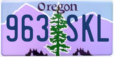 OR license plate 963SKL