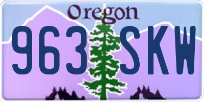 OR license plate 963SKW