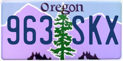 OR license plate 963SKX