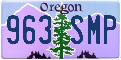 OR license plate 963SMP