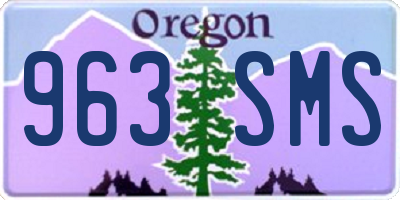 OR license plate 963SMS