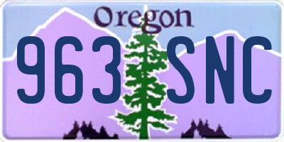 OR license plate 963SNC