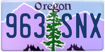 OR license plate 963SNX