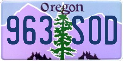 OR license plate 963SOD