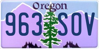 OR license plate 963SOV