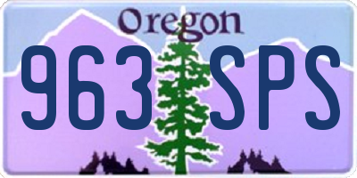 OR license plate 963SPS