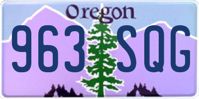 OR license plate 963SQG