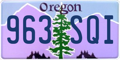 OR license plate 963SQI
