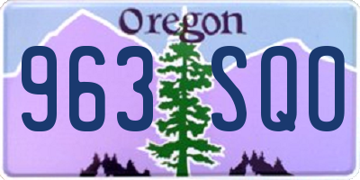 OR license plate 963SQO