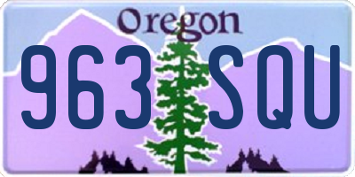 OR license plate 963SQU