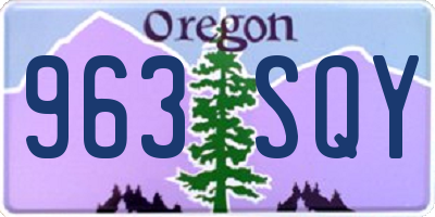 OR license plate 963SQY