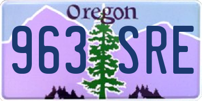 OR license plate 963SRE