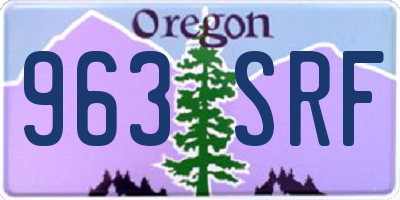 OR license plate 963SRF