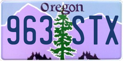 OR license plate 963STX