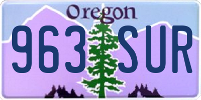 OR license plate 963SUR